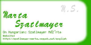 marta szatlmayer business card